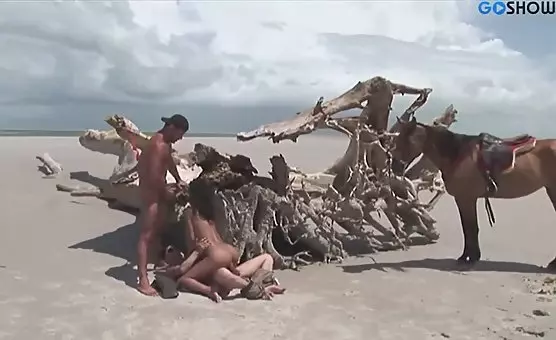 Sand and Sea Threesome